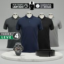[Leve 4, Pague Só 2] Camisa Polo Masculina Drax de Manga Curta em Poliéster e Elastano com Forro Térmico + Relógio e Cinto GRÁTIS